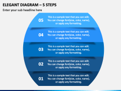 Elegant Diagram - 5 Steps PPT Slide 2
