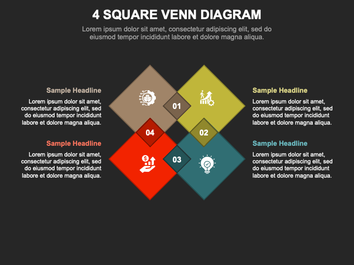 4 Square Venn Diagram PPT Slide 1