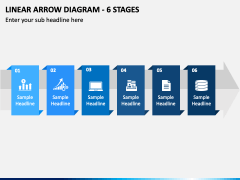 Linear Arrow Diagram - 6 Stages PPT Slide 2