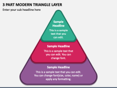 3 Part Modern Triangle Layer PPT Slide 1