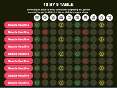 10 By 9 Table PPT Slide 1