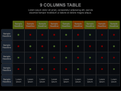 9 Columns Table Animated Presentation - SketchBubble