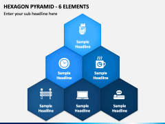 Hexagon Pyramid - 6 Elements PPT Slide 2