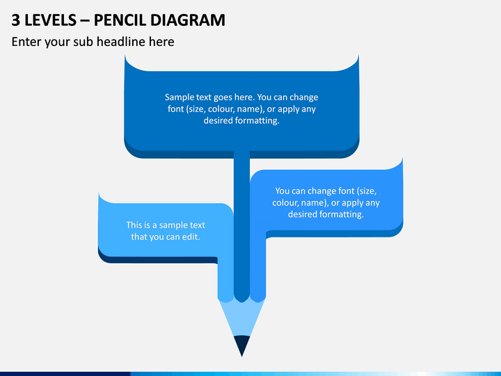 3 Levels - Pencil Diagram PPT Slide 1