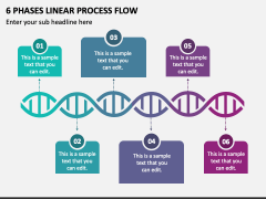 6 Phases Linear Process Flow PPT Slide 1