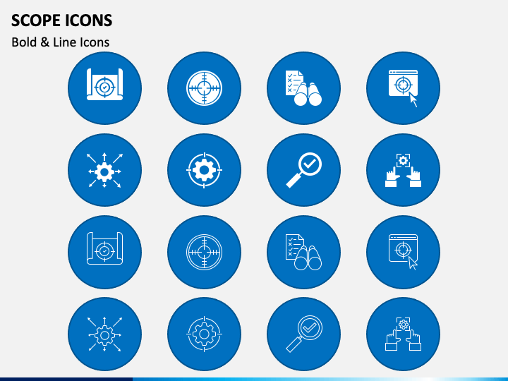 Scope icons for powerpoint and google slides ppt slides