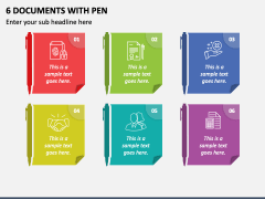 6 Documents with Pen PPT Slide 2