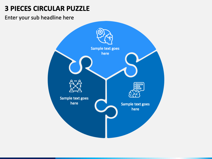 3 Pieces Circular Puzzle - Free PPT Slide 1