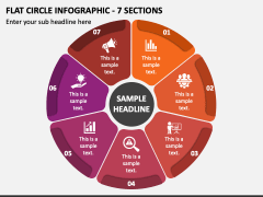 Flat Circle Infographic - 7 Sections PPT Slide 1