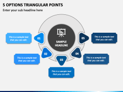 5 Options Triangular Points PPT Slide 1