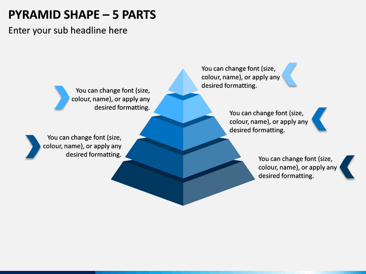 Pyramid Shape – 5 Parts PPT Slide 1