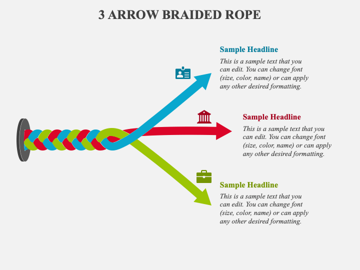 3 Arrow Braided Rope PPT Slide 1