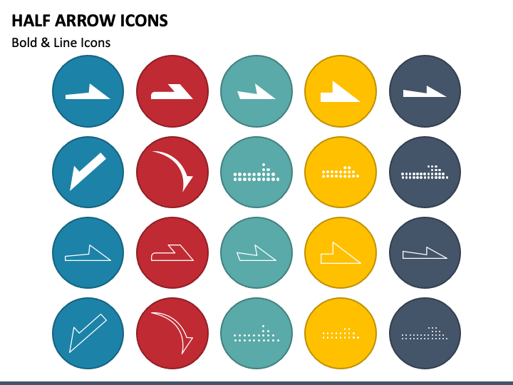 Half Arrow Icons PPT Slide 1