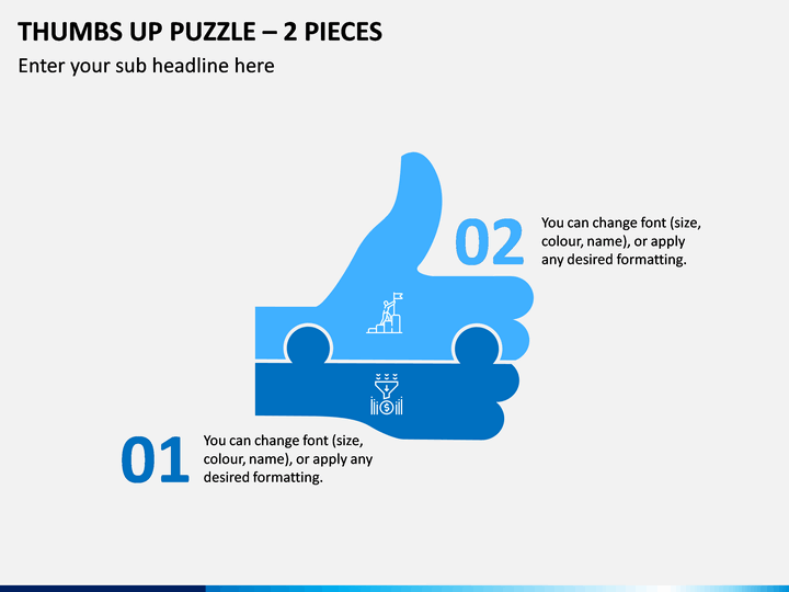 Thumbs Up Puzzle – 2 Pieces PPT Slide 1