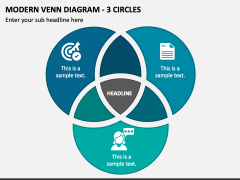 Modern Venn Diagram - 3 Circles PPT Slide 1