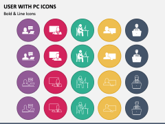 User With PC Icons PPT Slide 1