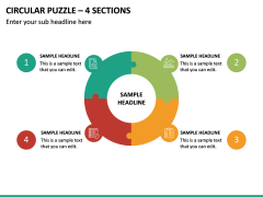 Circular Puzzle – 4 Sections PPT Slide 2