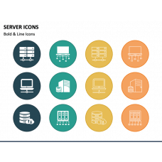 Server Rack Icons PowerPoint Template - PPT Slides
