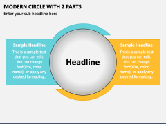 Modern Circle with 2 Parts PPT Slide 1