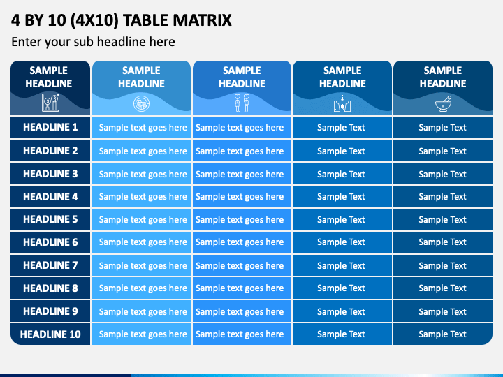4 By 10 Table Matrix Slide 1
