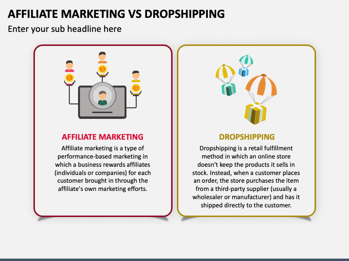 Affiliate Marketing Vs Dropshipping PPT Slide 1