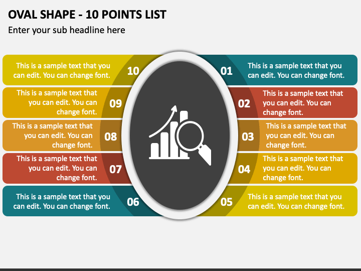 Oval Shape - 10 Points List PPT Slide 1