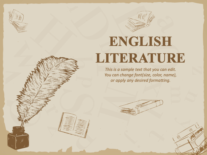 English Literature Theme Free Download PowerPoint Template & Google