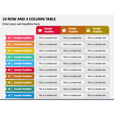 3 Columns 9 Rows PowerPoint Template and Google Slides Theme