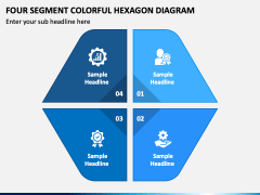 Four Segment Colorful Hexagon Diagram PPT Slide 2