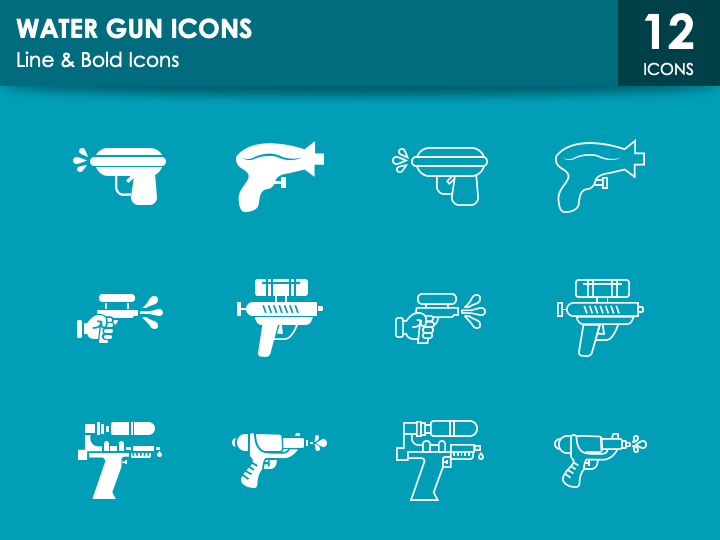 Water Gun Icons PPT Slide 1