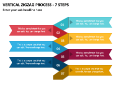 Vertical Zigzag Process - 7 Steps PPT Slide 1