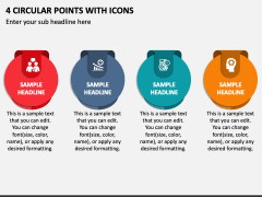 4 Circular Points with Icons PPT Slide 1