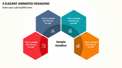 4 Elegant Animated Hexagons PPT Slide 1