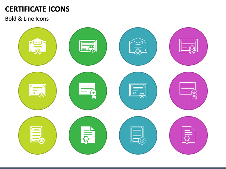 Certificate Icons PPT Slide 1