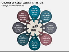 Creative Circular Elements - 8 Steps PPT Slide 1