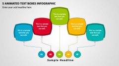 5 Animated Text Boxes Infographic PPT Slide 1