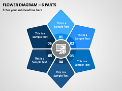 Flower Diagram - 6 Parts PPT Slide 1