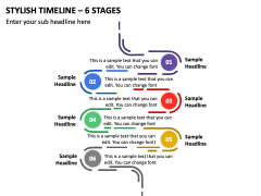Stylish Timeline - 6 Stages PPT Slide 2