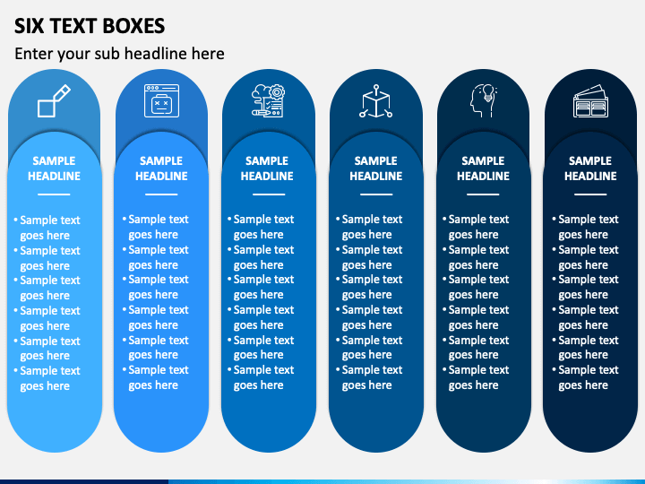Six Text Boxes Slide 1