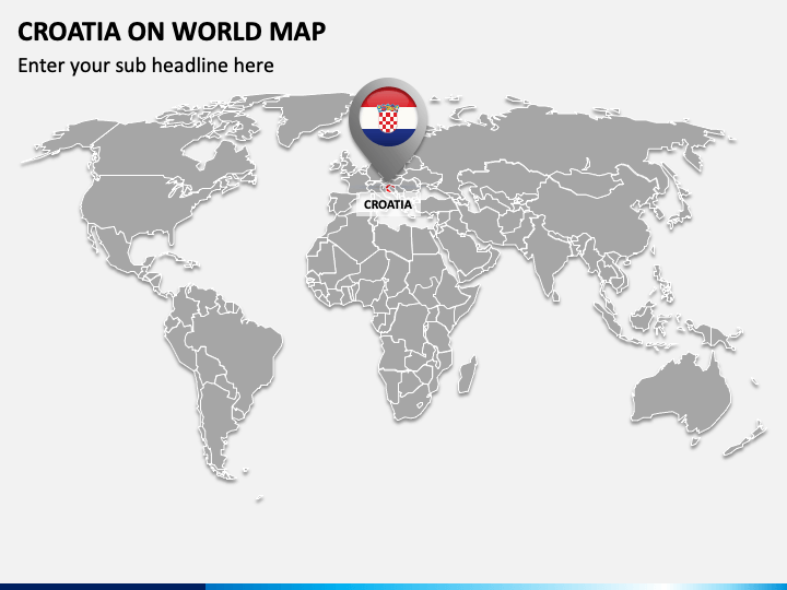 Croatia on World Map PPT Slide 1