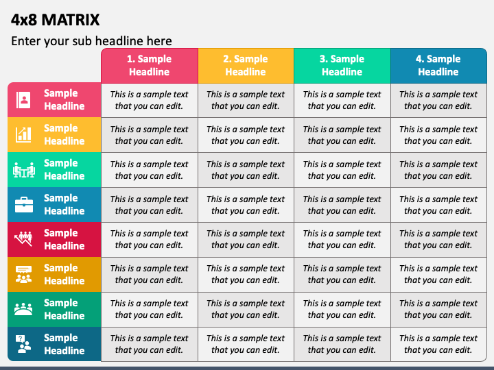 4x8 Matrix for PowerPoint and Google Slides - PPT Slides