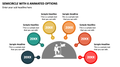 Semicircle with 6 Animated Options PPT Slide 1