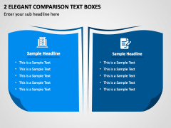 2 Elegant Comparison Text Boxes PPT Slide 1