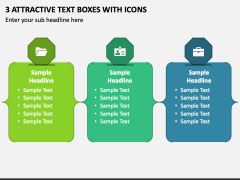 3 Attractive Text Boxes with Icons PPT Slide 1