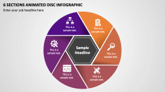 6 Sections Animated Disc Infographic PPT Slide 1