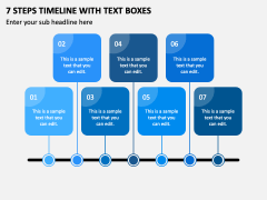 7 Steps Timeline with Text Boxes PPT Slide 2