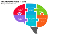 Animated Brain Puzzle - 6 Parts PPT Slide 1