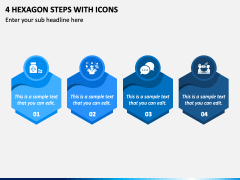 4 Hexagon Steps with Icons PPT Slide 2