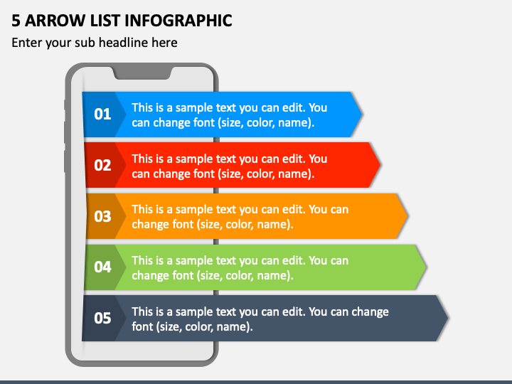 5 Arrow List Infographic PPT Slide 1
