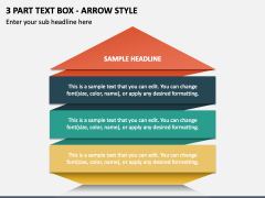 3 Part Text Box - Arrow Style PPT Slide 1